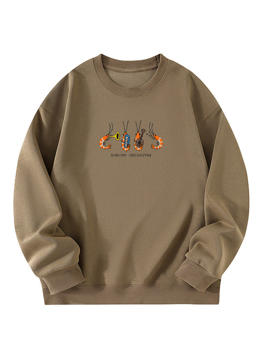Shrimp Orchestra Embroidered Crewneck Sweatshirt