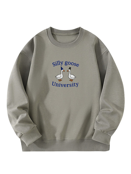 Silly Goose University Embroidered Crewneck Sweatshirt