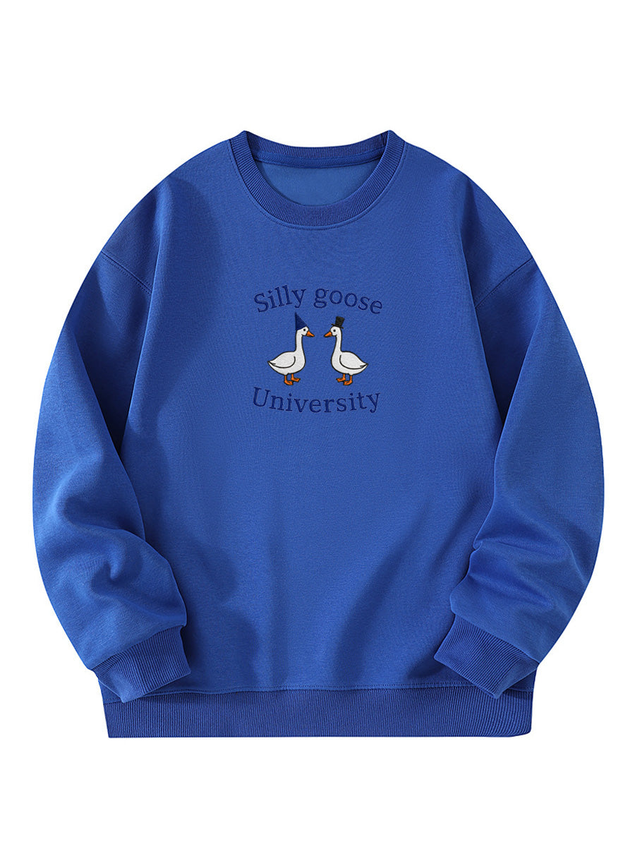 Silly Goose University Embroidered Crewneck Sweatshirt