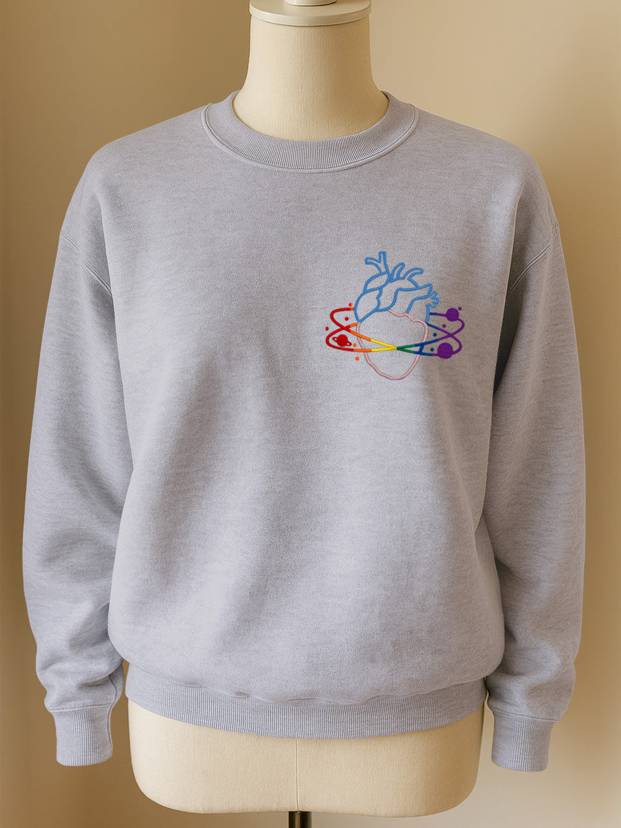 Satellite Heart Embroidered Crewneck Sweatshirt