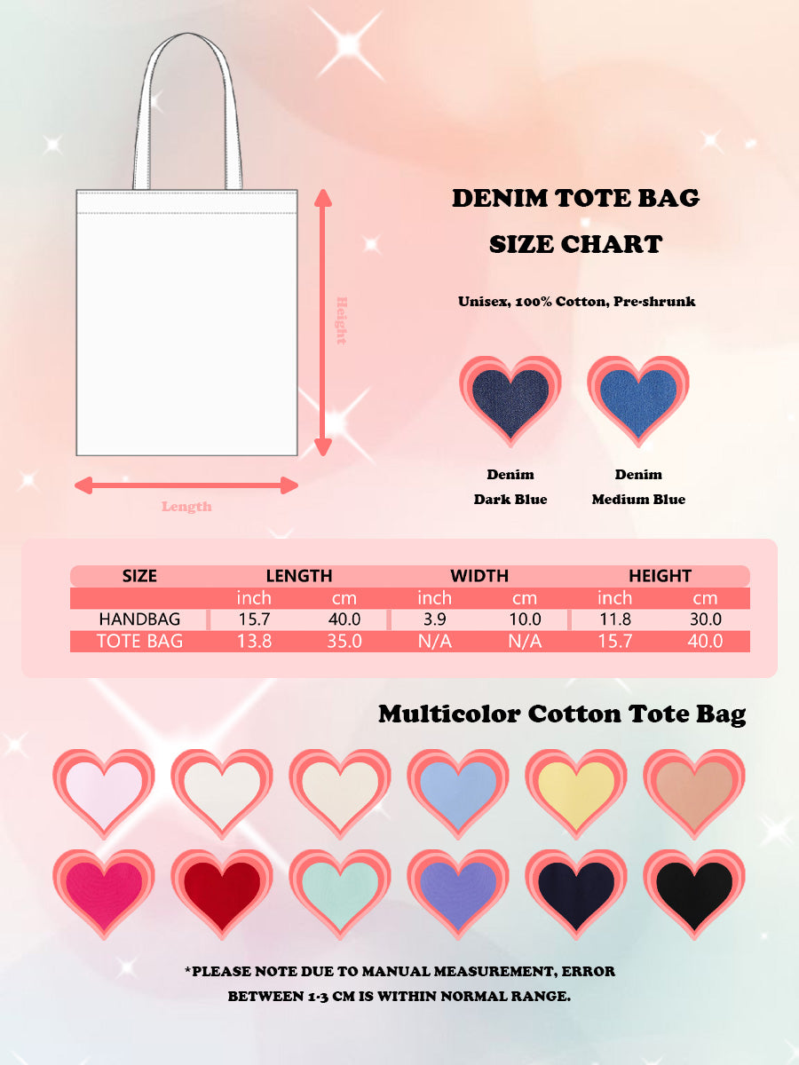 "Success Looks Different For Everyone" Healing Art Embroidered Denim Bag