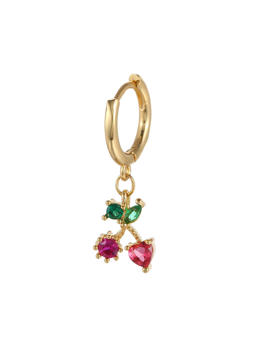 Multicolor Zircon Fruit Mix Match Earrings