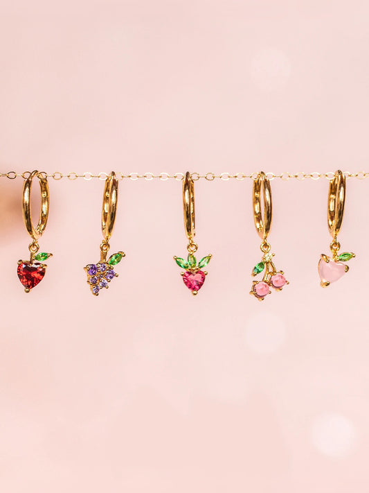 Multicolor Zircon Fruit Mix Match Earrings