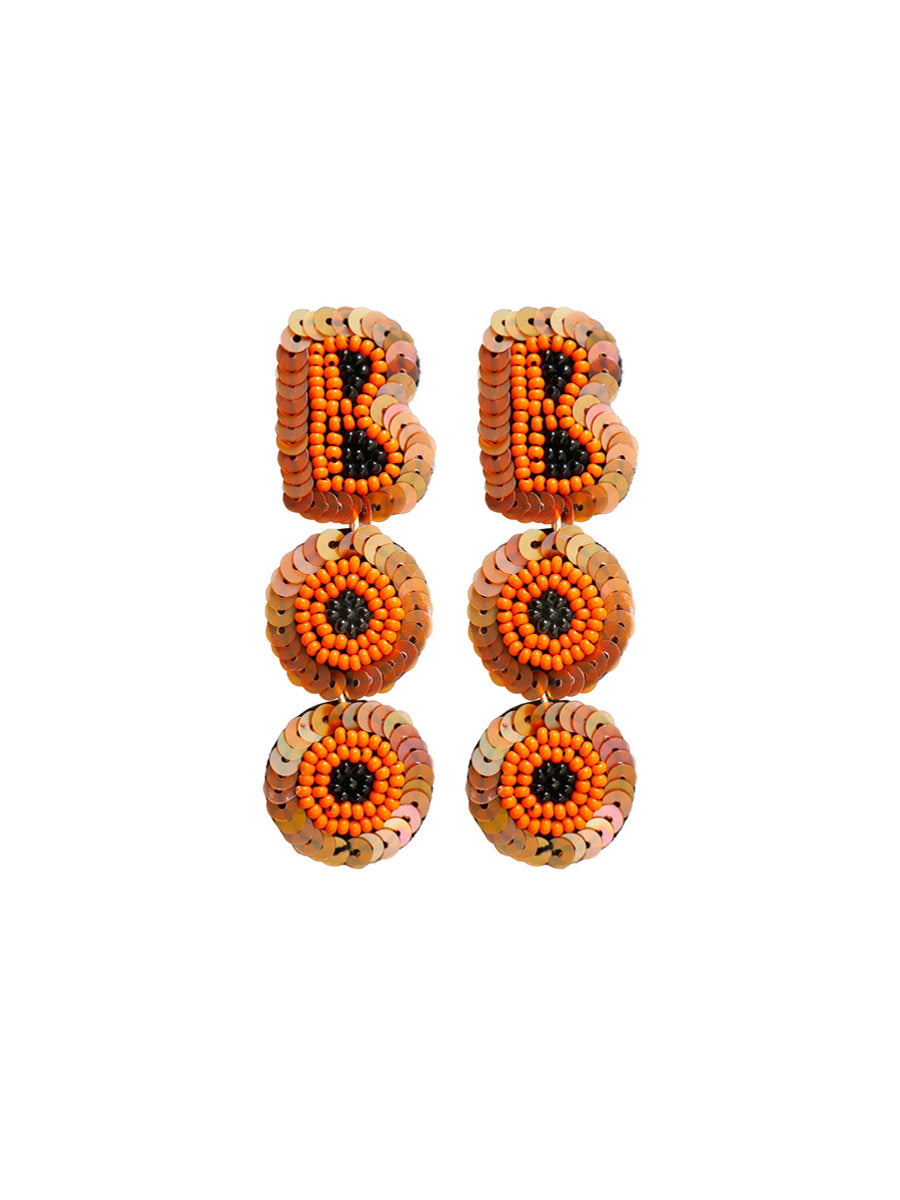 Handmade Beading And Embroidery Halloween Earrings