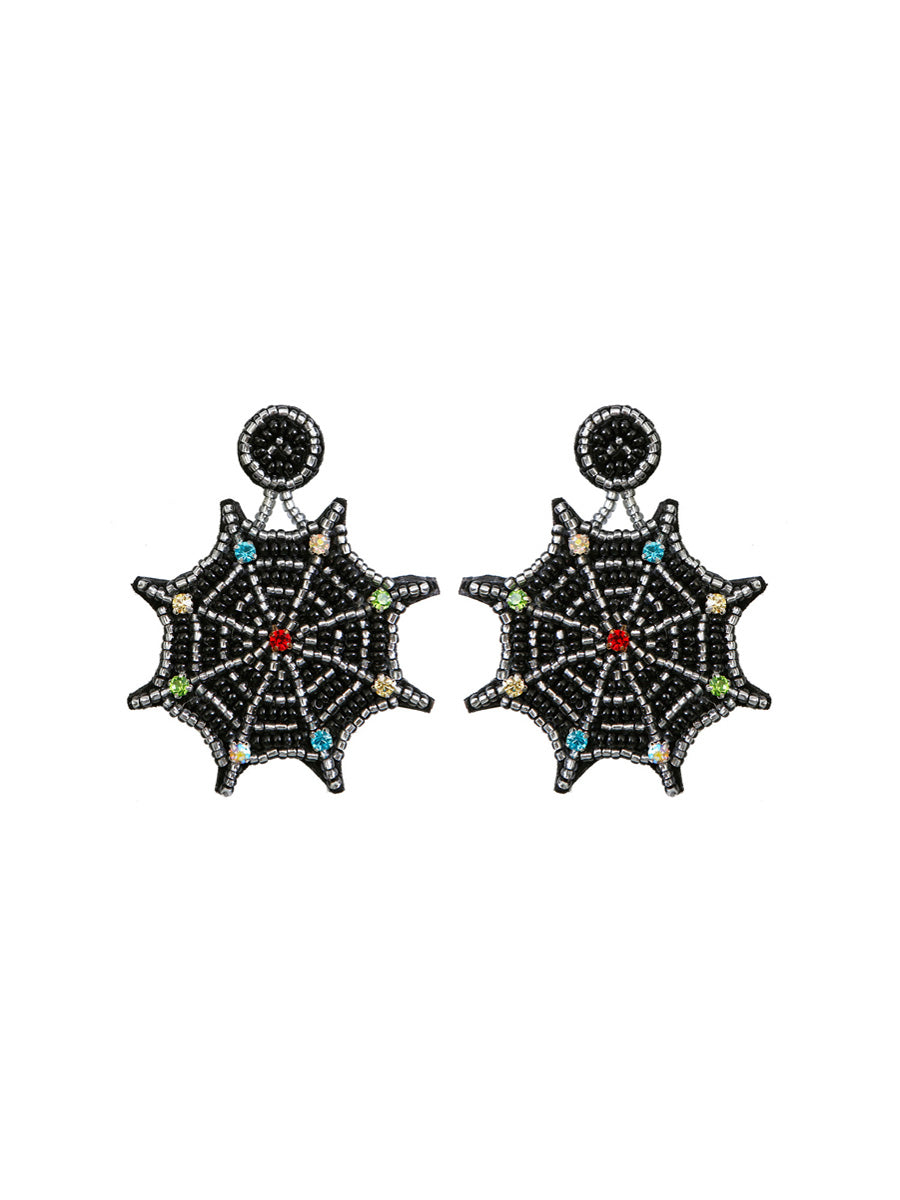 Handmade Beading And Embroidery Halloween Earrings