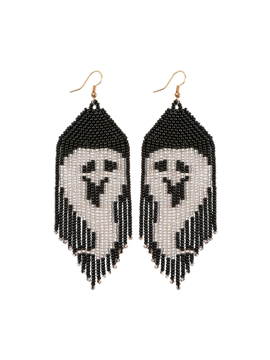 Handmade Beading And Embroidery Halloween Earrings