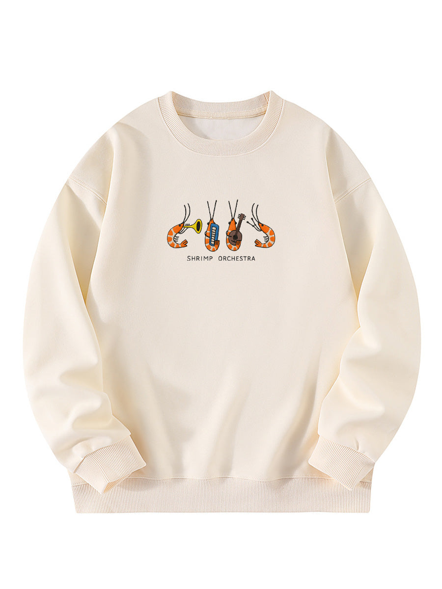 Shrimp Orchestra Embroidered Crewneck Sweatshirt