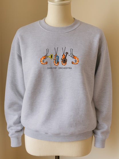 Shrimp Orchestra Embroidered Crewneck Sweatshirt