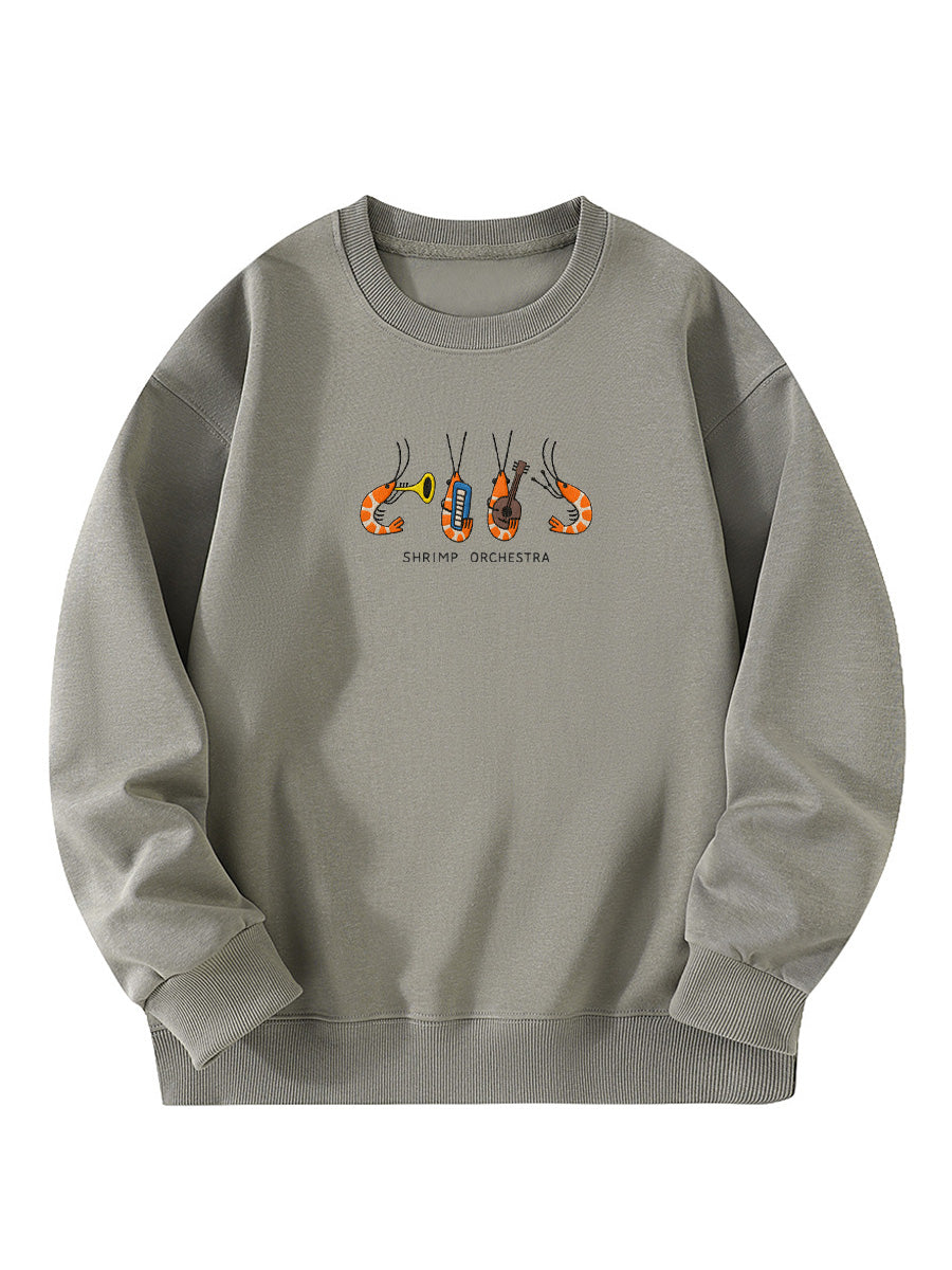 Shrimp Orchestra Embroidered Crewneck Sweatshirt