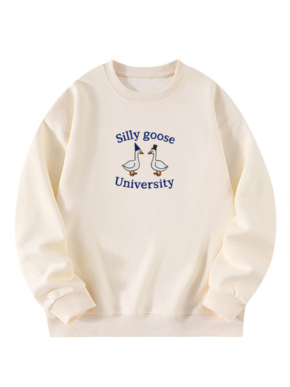 Silly Goose University Embroidered Crewneck Sweatshirt