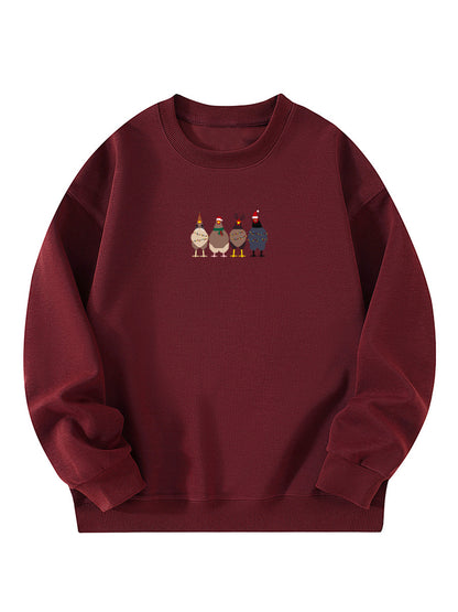 Christmas Chicken Embroidered Sweatshirt