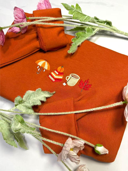 Cozy Fall Season Embroidered Sweatshirt