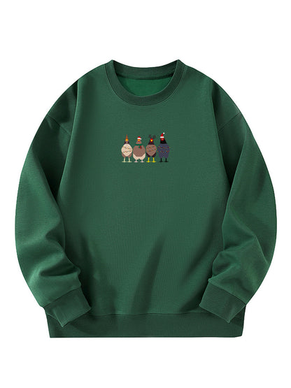 Christmas Chicken Embroidered Sweatshirt