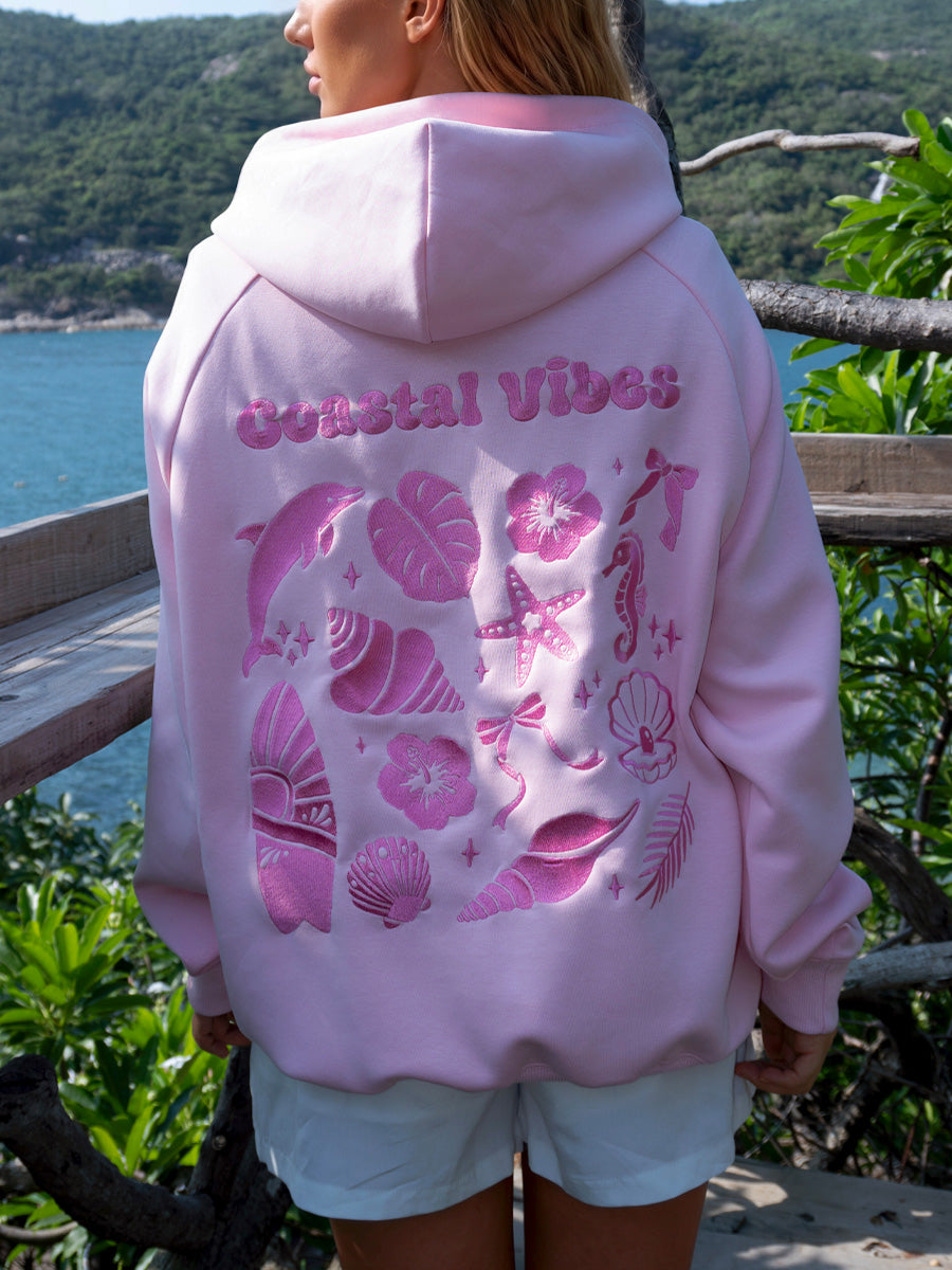 Coastal Vibes Embroidered Hoodie