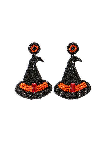Handmade Beading And Embroidery Halloween Earrings