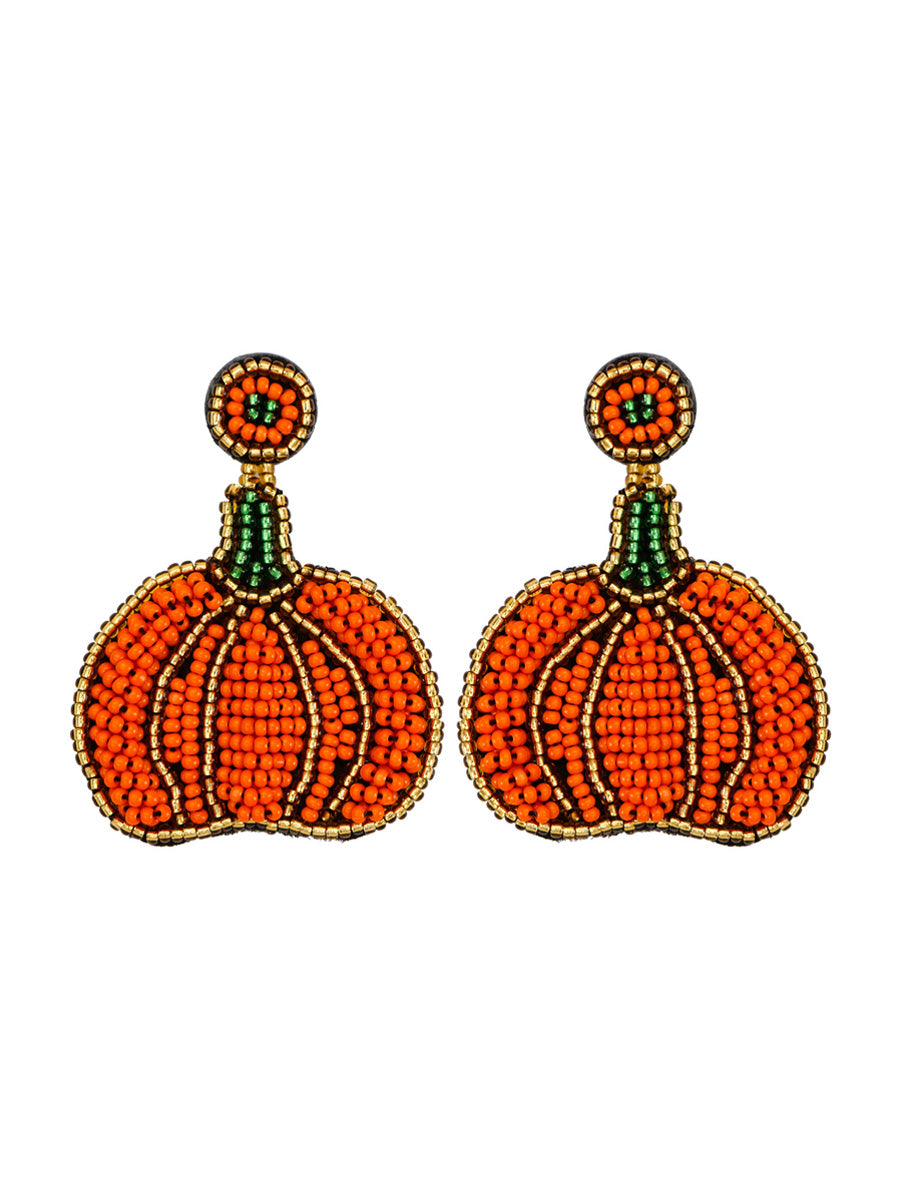 Handmade Beading And Embroidery Halloween Earrings