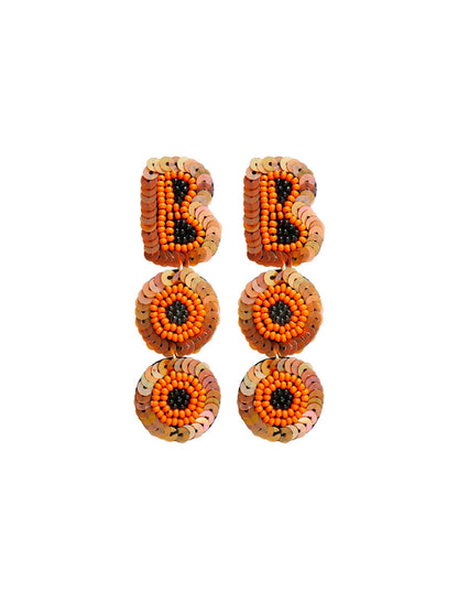 Handmade Beading And Embroidery Halloween Earrings
