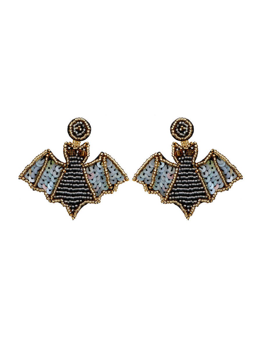 Handmade Beading And Embroidery Halloween Earrings