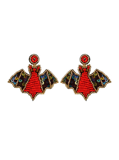 Handmade Beading And Embroidery Halloween Earrings