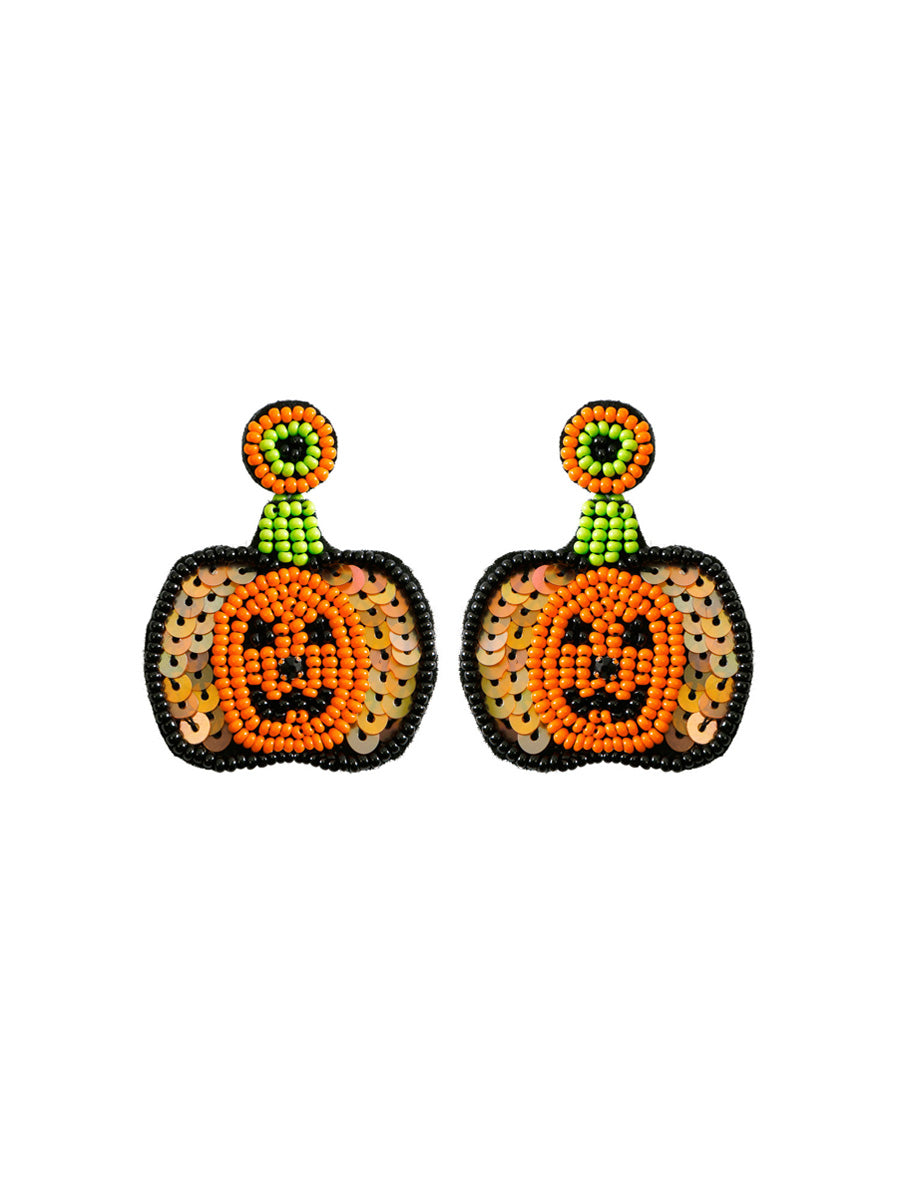 Handmade Beading And Embroidery Halloween Earrings