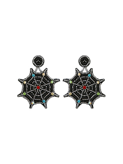 Handmade Beading And Embroidery Halloween Earrings