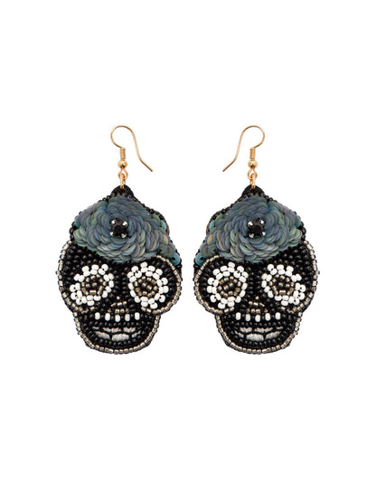 Handmade Beading And Embroidery Halloween Earrings