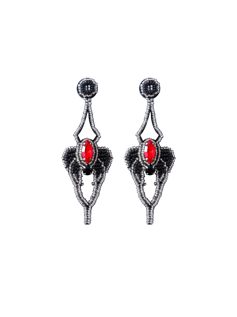 Handmade Beading And Embroidery Halloween Earrings