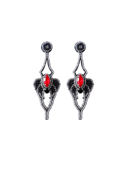 Handmade Beading And Embroidery Halloween Earrings