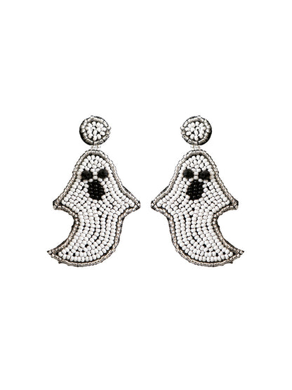 Handmade Beading And Embroidery Halloween Earrings