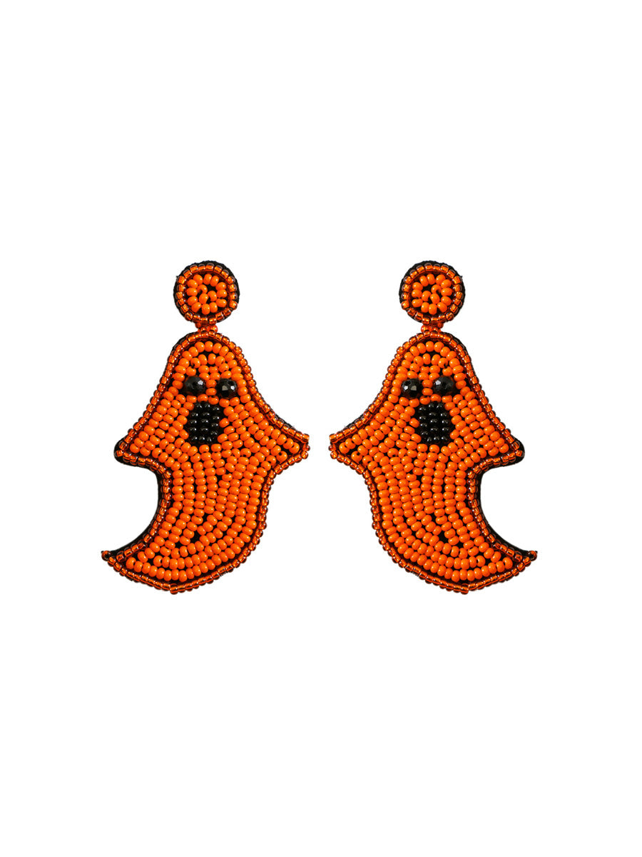Handmade Beading And Embroidery Halloween Earrings