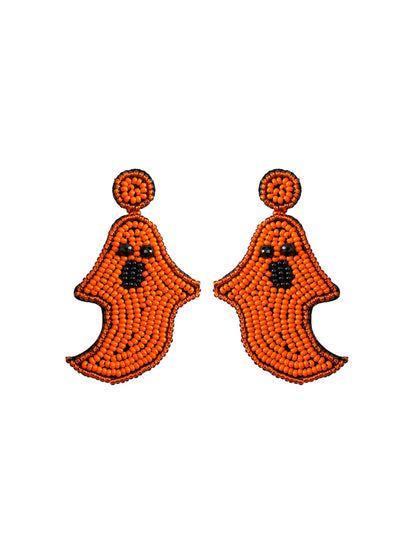 Handmade Beading And Embroidery Halloween Earrings