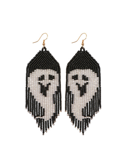 Handmade Beading And Embroidery Halloween Earrings