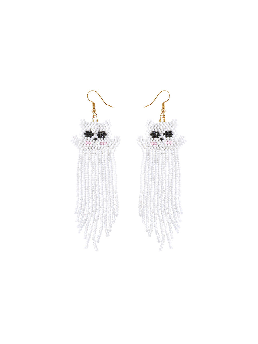 Handmade Beading And Embroidery Halloween Earrings