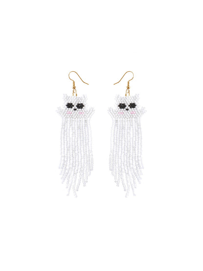 Handmade Beading And Embroidery Halloween Earrings