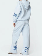 Women's Ribbon Coquette Print Oversized Hoodie And Pants Set