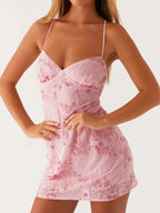 Women's Sequin Embroidered Backless Dress