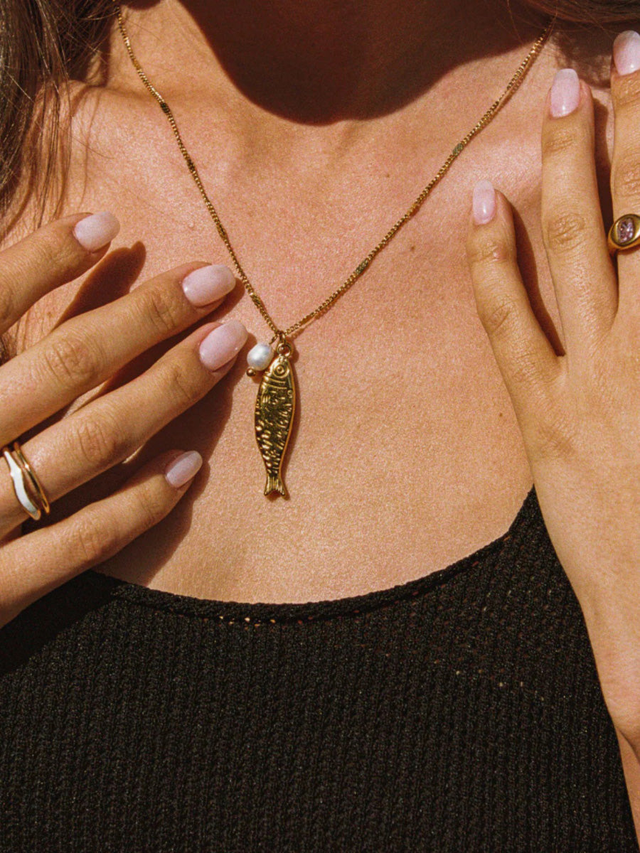 Golden Fish Pendant Jewelry