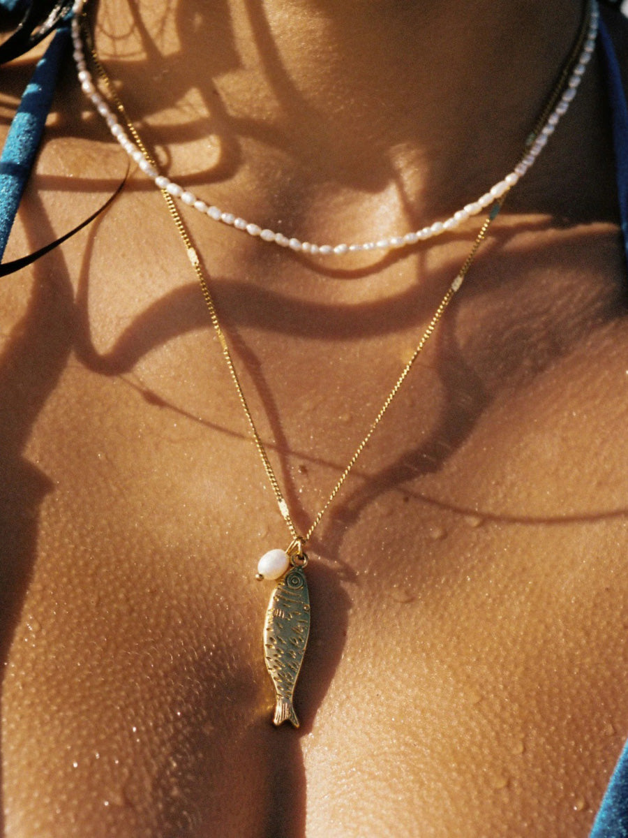 Golden Fish Pendant Jewelry