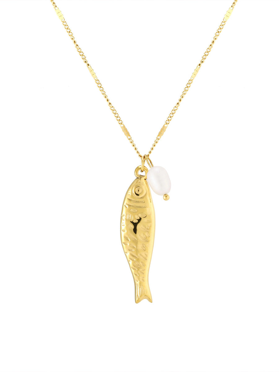 Golden Fish Pendant Jewelry
